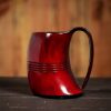 Viking Crimson Horn Tankard Beer Mug Handcrafted Genuine Ox Horn