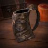 Medieval Viking Horn Tankard Beer Mug Handcrafted Genuine Buffalo Horn