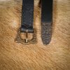 Medieval Genuine Leather Belt Viking Knot Work on Antiqued Brass Fittings