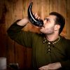 Roebuck Drinking Horn Engraved Handcrafted Genuine Ox Horn