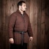 Medieval Leather Belt with Lustrous Steel Ring Buckle