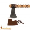 Viking Warrior Axe with Leather Sheath Hand Forged Carbon Steel Head