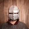 Medieval Italian Bellows Face Sallet Helmet with Padded Liner