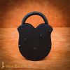 Rugged Medieval Iron Padlock with Chainmail Keychain and Paired Keys