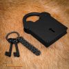 Treasurer Iron Padlock with Chainmail Keychain and Paired Keys