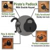 The Pirate Hand Forged Iron Padlock with Functional Paired Keys