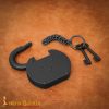 The Pirate Hand Forged Iron Padlock with Functional Paired Keys