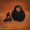 The Pirate Hand Forged Iron Padlock with Functional Paired Keys