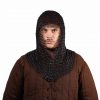 Round Ring Chainmail V Face Coif, Butted, 10 mm 16 gauge, Mild Steel