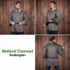 Round Ring Chainmail Medieval Half Sleeves Shirt Haubergeon, Riveted and Alternating, 9 mm 18 gauge, Mild Steel, Natural