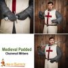 Padded Mittens with Chainmail Mild Steel Flat Ring Round Riveted Alternating