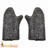 Padded Mittens with Chainmail Mild Steel Flat Ring Round Riveted Alternating
