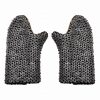 Padded Mittens with Chainmail Mild Steel Flat Ring Round Riveted Alternating