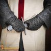 Padded Mittens with Chainmail Mild Steel Flat Ring Round Riveted Alternating