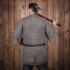 Round Ring Chainmail Medieval Half Sleeves Shirt Haubergeon, Riveted, 8 mm 18 gauge, Mild Steel