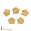 Tudor Rose Pure Brass Belt Mounts Set of 5