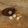 Tudor Rose Pure Brass Belt Mounts Set of 5