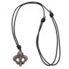 Fleur-de-Lis Pendant with Adjustable Leather Cord Antiqued Brass Accessory