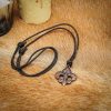 Fleur-de-Lis Pendant with Adjustable Leather Cord Antiqued Brass Accessory