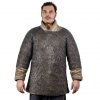 Flat Ring Chainmail Medieval Half Sleeves Shirt Haubergeon, Riveted, ID 9 mm, Natural