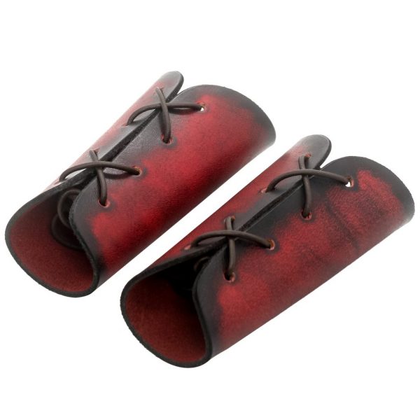 Genuine Leather Bracers with Embossed Tree of Gondor Motif