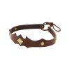 Princely Hunter Leather Headband With Pure Brass Mounts
