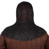 Flat Ring Chainmail Classic Coif, Riveted and Alternating, ID 9 mm, Mild Steel