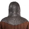 Flat Ring Chainmail Classic Coif, Wedge Riveted, ID 9 mm, Natural