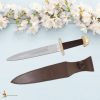Viking Dagger with Tri Lobed Pure Solid Brass Pommel