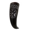 The Vegvisir Drinking Horn Engraved and Handcrafted from Genuine Ox Horn