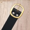 Leather Belt with Lustrous Steel Ring Genuine Leather Sword Hanging Belt