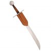 Late Medieval Functional Falchion Sword with Genuine Leather Sheath