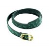 Embossed Green Medieval Handcrafted Leather Belt with Brass Buckle
