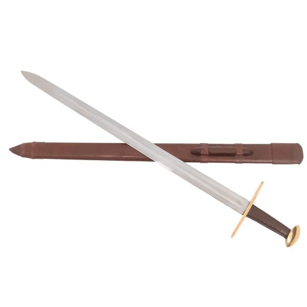 Medieval Type XI Oakeshott Typology Sword with Leather Scabbard