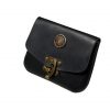 Medieval Quester's Leather Belt Pouch with Antiqued Brass Closure