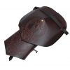 Single Viking Leather Pauldron With Yggdrasil Mjolnir Embossing