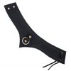 Medieval Black Genuine Leather Accessory with Steel Ring
