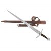 Medieval Type XVI Oakeshott Typology Knightly Functional Sword with Leather Scabbard