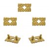 Pure Solid Brass Quatrefoil Leather Mount Functional Set of 5
