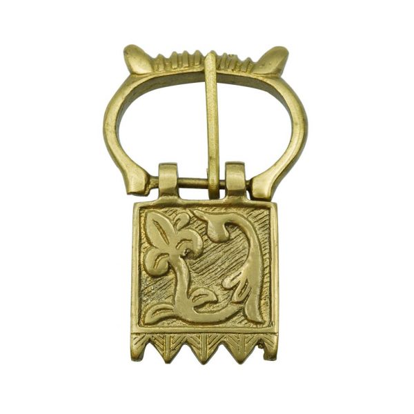 Late Medieval Floral Pure Solid Brass Buckle Belt Accessory