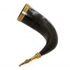 Medieval Viking Drinking Horn with Engraved Valknut Genuine Ox Horn