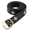 Medieval Crusader Genuine Leather Belt Pure Brass Cross Belt Mount
