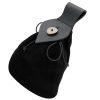 Medieval Leather Belt Pouch with Genuine Horn Button Closure
