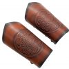 Genuine Leather Bracers with Embossed Celtic Spiral Design