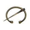 Intricate Penannular Antique Brass Brooch Functional Clothing Accessory