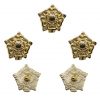 Tudor Rose Pure Brass Belt Mounts Set of 5