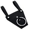 Black Genuine Leather Frog with Steel Ring
