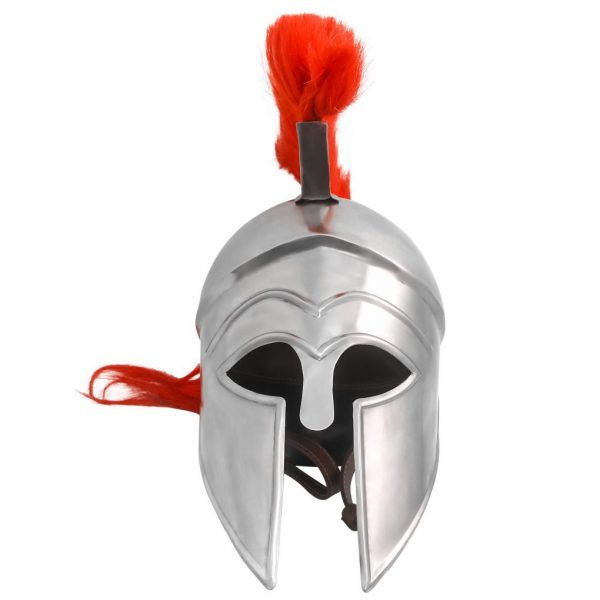 Greek hoplite Corinthian Steel Helmet with Rich Battle Crest - Image 12