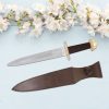 Viking Dagger with Tri Lobed Pure Solid Brass Pommel