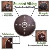 Studded Viking Wooden Shield with Steel Umbo and Fittings